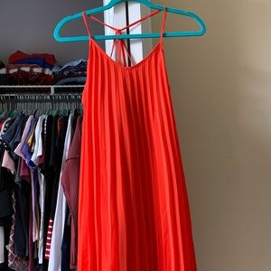 Orange pleated dress